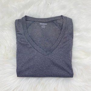 Reebok Reflective Dri-Fit V-Neck Tee, Gray